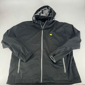 Masters Tech Mens Black Golf Jacket Hooded Lightweight Zipper XL Masters Logo